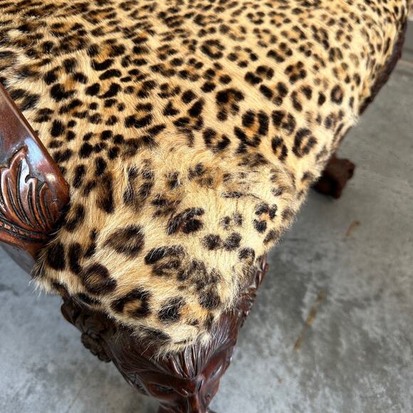 Vintage Carved Arm Chair with Lion and Eagle Heads - Picture 8 of 10